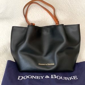 Dooney and Bourke City Flynn Tote in smooth black leather